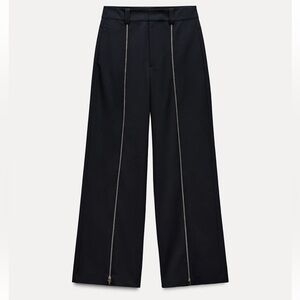 Zara Zipper Detail Black Pants